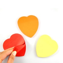 Custom Heart Shape Pure Color Memo Note Pad - Sticky Notes