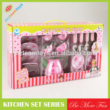 Stainless Steel Tea Set Children Kitchen Toys Play Tableware