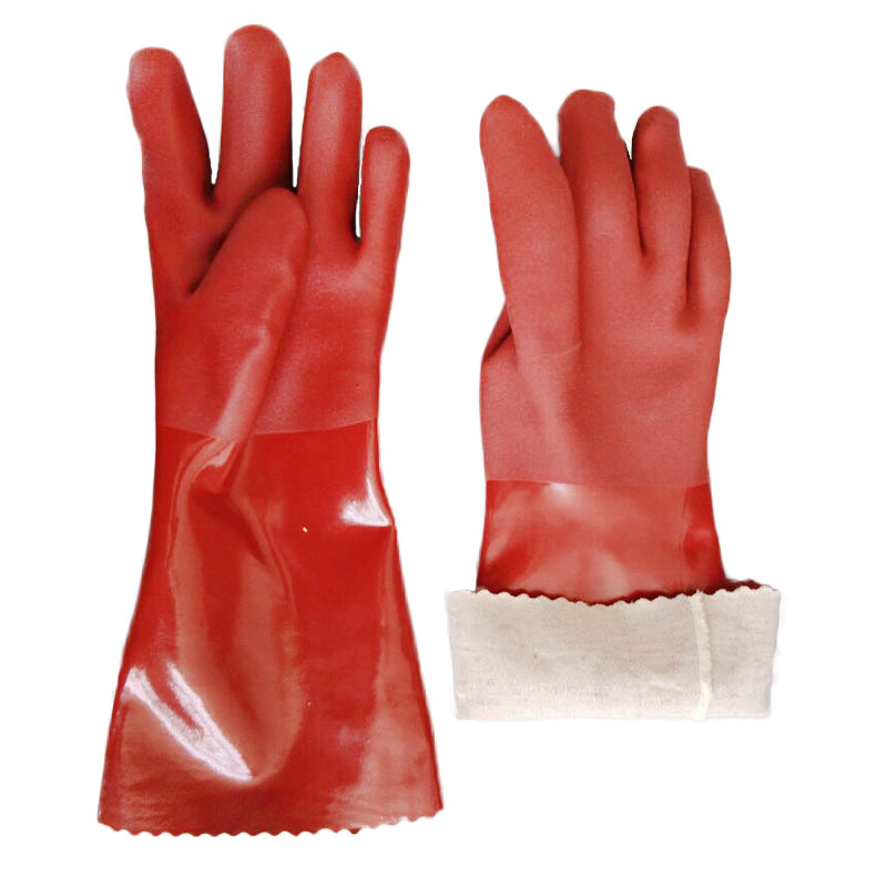 Brauner doppelt getauchter PVC-Handschuh 45cm