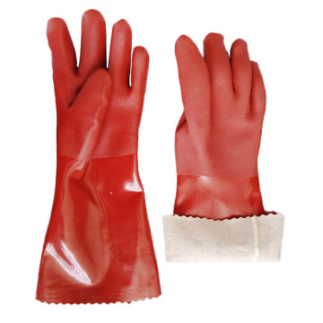 Brown pvc coated gloves jersey liner 16inch