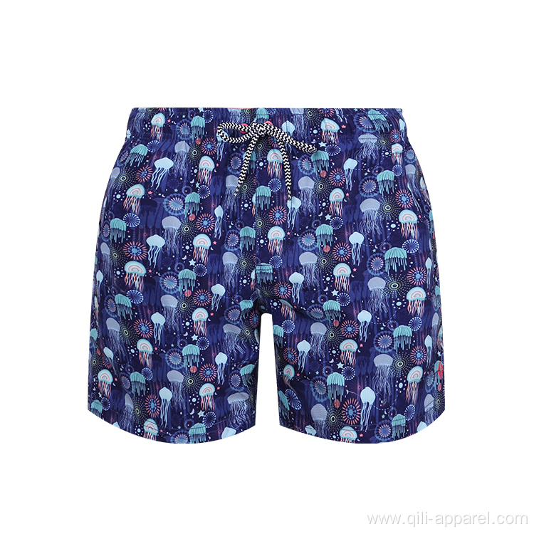 Drawstring Surf Printed Beach Shorts Trunks Mens Swimwear