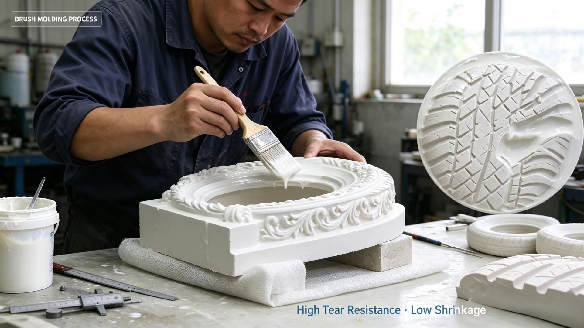 Silikon Cetakan Ornamen Gipsum GRC Eropa European GRC Gypsum Ornament Molding Silicone
