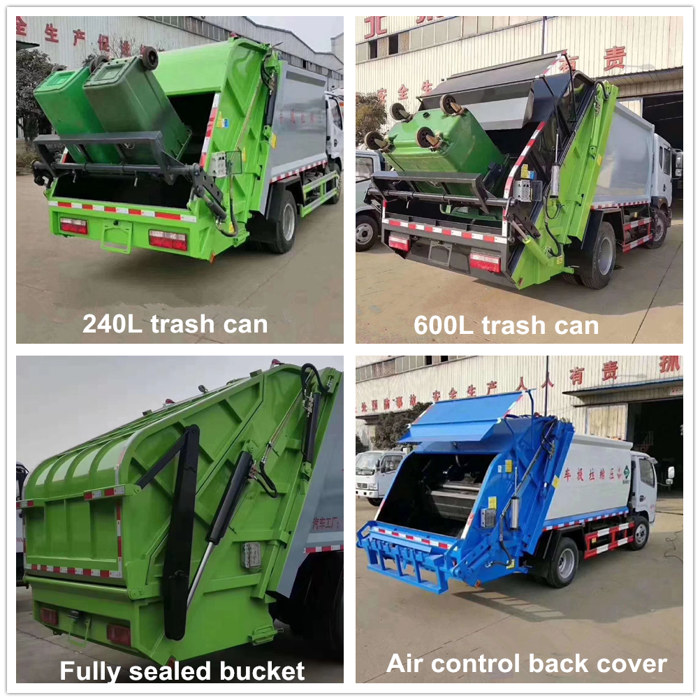 4x2 JAC 5 cubic meter side loader container garbage compactor truck