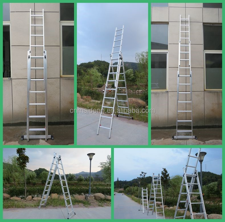 330lb heavy load capacity aluminium extension ladders triple