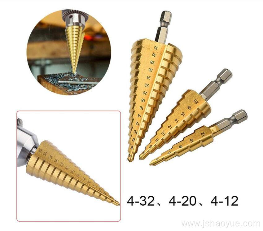 3PCS High-Speed Steel Step Drill Bit Set