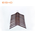 EISHO Wooden Dark Walnut Hangers Wholesale