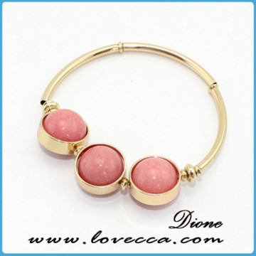 Mutli-color Crystal Natural Stone Bracelet Bangles for Women Natural Druzy Stone Gold Plated Cuff Bangles