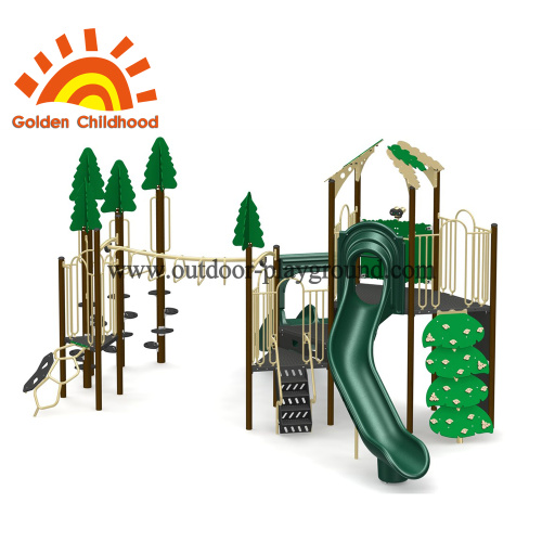 Aire de jeu extérieure commerciale de forêt naturelle pour des enfants