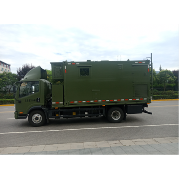 משאית מכשיר המותג הסיני EV עם גנרטור המשמש לפעולות גילוי ובדיקה של ציוד מל&quot;טים