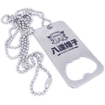 metal engraved name custom dog tag bottle opener