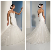 romance mermaid lace sleeveless wedding dress patterns