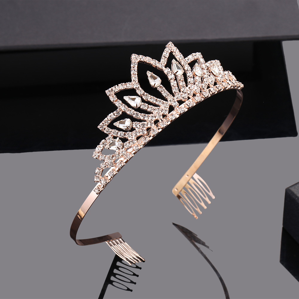 Women's Bridal Tiara Birthday Party Crown Pageant Tiara With Combs