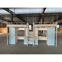 Primary Middle School Bunk Bed with Stair Storage, Loft Unit, and Desk Underneath