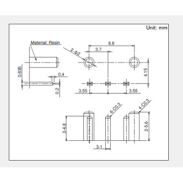 Tipo de ação bidirecional com terminal de conector fêmea