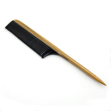 Long handle Pointed tail comb sandalwood horn comb