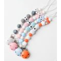 Animal Fox Silicone Wood Tanding Bead Pacifier Hållare