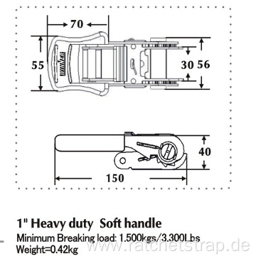 28MM Heavy Duty & Soft Handle Ratchet Buckle