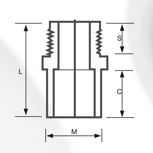 DIN PN16 Water Supply Cpvc Male Socket Gray