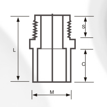 DIN PN16 Bekalan Air Upvc Male Socket Grey