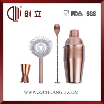 4pcs copper color cocktail shaker set