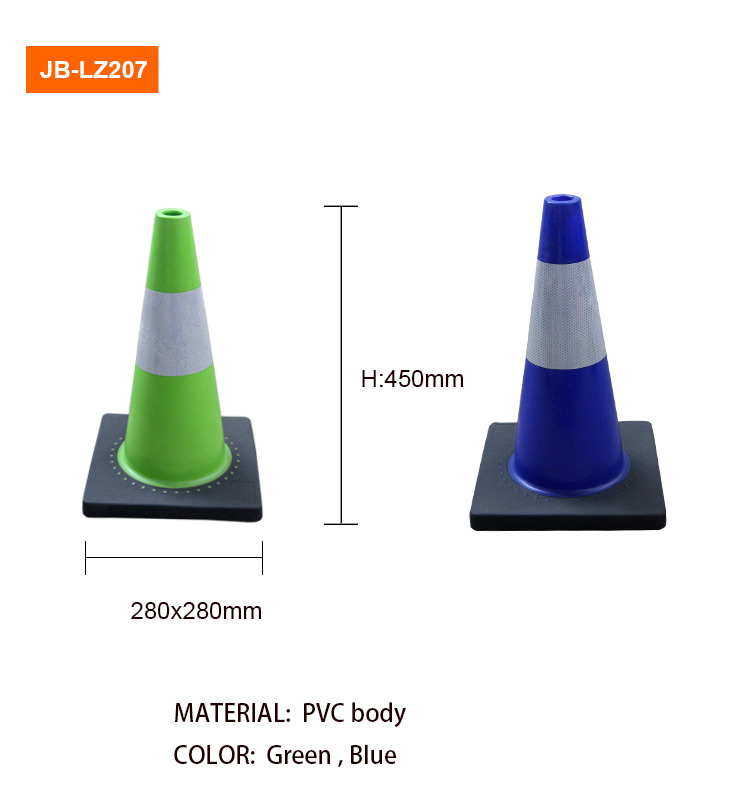 Hot Selling 75 cm Reflective Film Black Base Road Traffic Cones, Reflective PVC Traffic Cone/