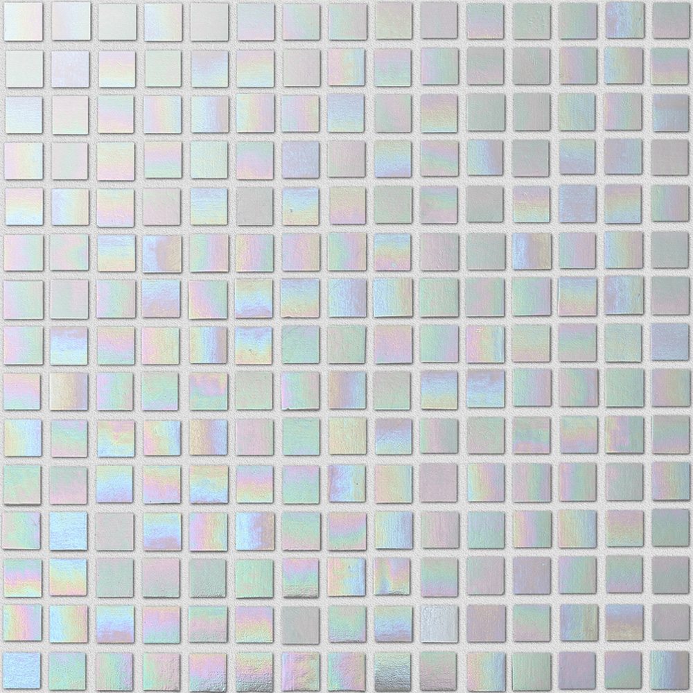 Iridescent Glass Mosaic White Tile Swimming Pool Mosaico