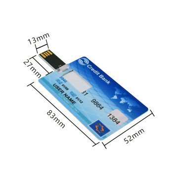 방수 슈퍼 슬림 신용 카드 USB 펜 드라이브