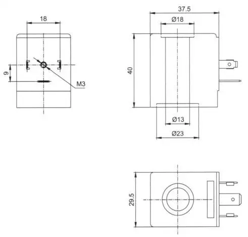 Dimension of BB13040006 Solenoid Coil: