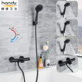Black Thermostatic Bathroom Hand Shower Faucet Mixer