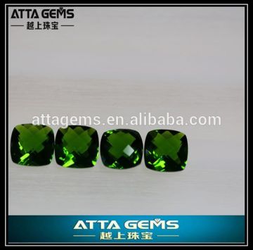 created olive quartz-double checker cut glass