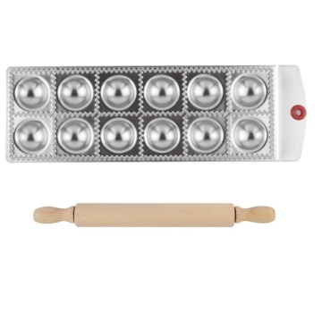 12pcs Round Shape Ravioli Mould Pasta Cutter Tools Aluminum Ravioli Tray