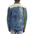 Veste en jean à deux couleurs pour hommes