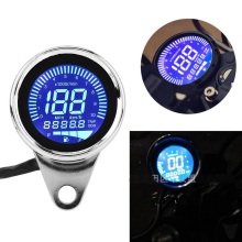 Universal Motorcycle Digital Speedometer and Odometer - Retro LCD Cafe Racer Tachometer