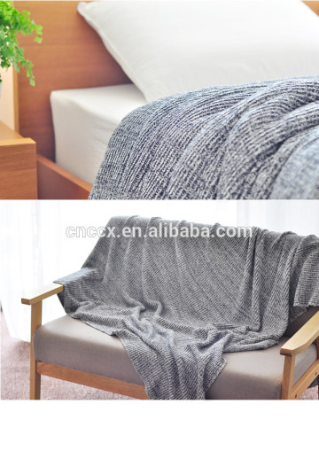 16JWB02 7GG knitted cashmere wool blend throw blanket