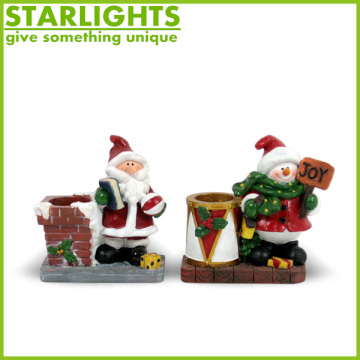 Christmas resin santa claus tealight candle holder