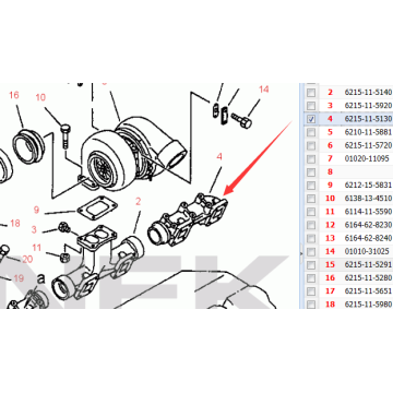 Loader WA800-2 Exhaust Manifold 6215-11-5130