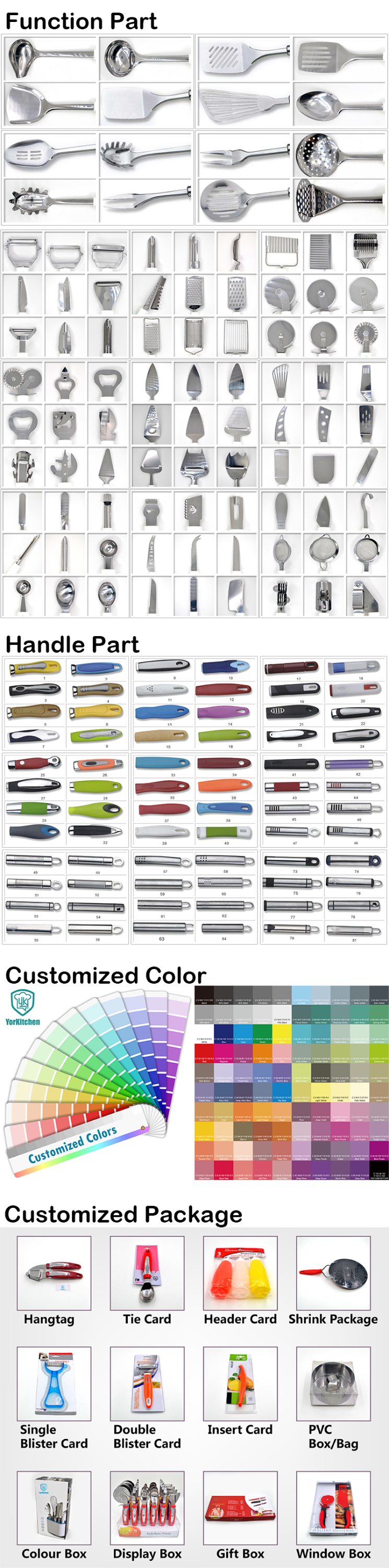 Stainless steel kitchen tools stainless steel kitchenware set can be freely combined set