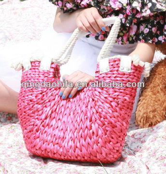 HIFA Rope Handle Cornhusk Straw Shopping Bag