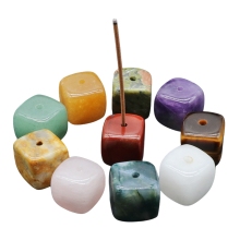 Gemstone Incense holder Natural Square Beads Incense holder Crystal Stone Square Incense holder for Home Decor