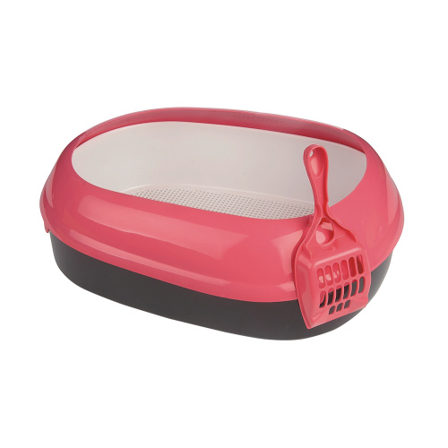 Oval Double Layer Cat Litter Tray with Scoop