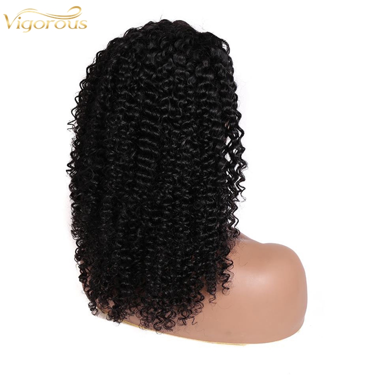 Wholesale Black 20 Inch Body Wave Cheap Women's Raw Brazillian Real Human Hair Half Wigs With Ice Silk Headband Clipin Curly