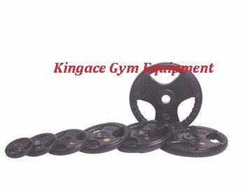 Rubber 3-Hole Grip Powerlifting Plates