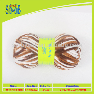 2016 oeko-tex yarn manufacturer best sell 100 acrylic multi-folded yarn for hand knitting