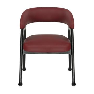 New design red leather backrest single chairs