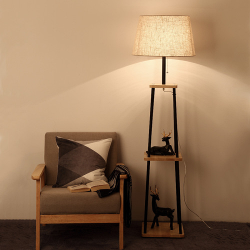 LEDER Wooden Large Floor Lamp