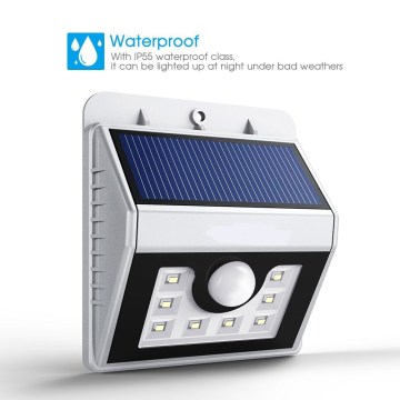 8 LED outdoor motion waterproof solar home light