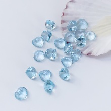 Natural Sky Blue Topaz cut mm Heart Faceted