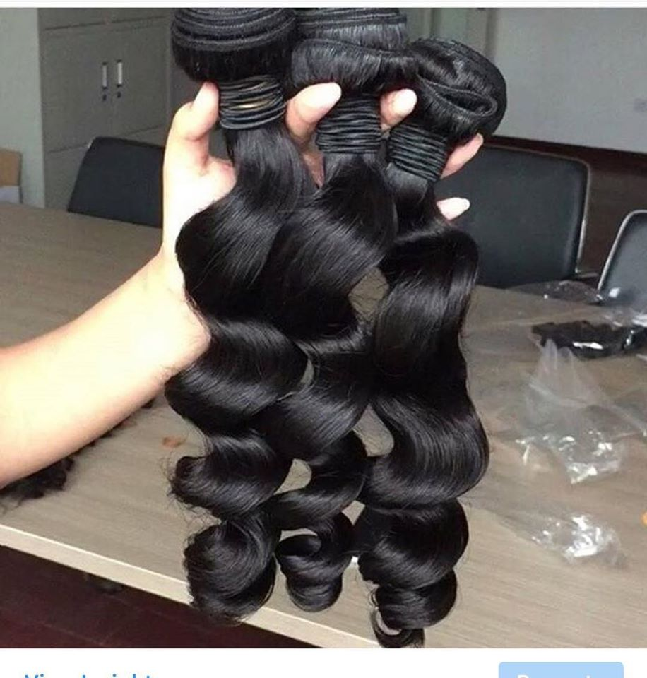 Free sample  Brazilian Raw Virgin Cuticle Aligned Human Hair  Loose Wave 3 Bundles With Closure 8"--26" Natural Color