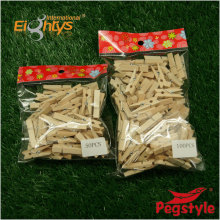 nature color mini wooden pegs