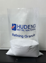 Aluminium alloy refining agent with white and transparent